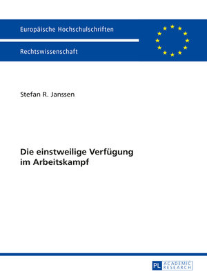cover image of Die einstweilige Verfuegung im Arbeitskampf